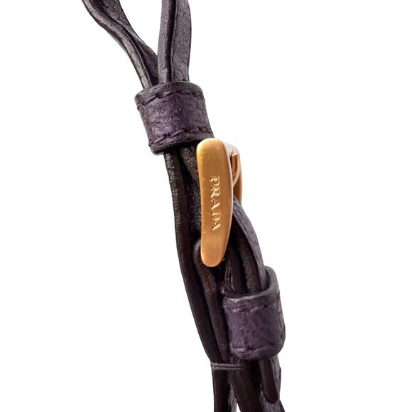 SOLD Prada Eggplant Whipstitch Calf Leather Baguette | Rare Archival - Picture 12 of 16